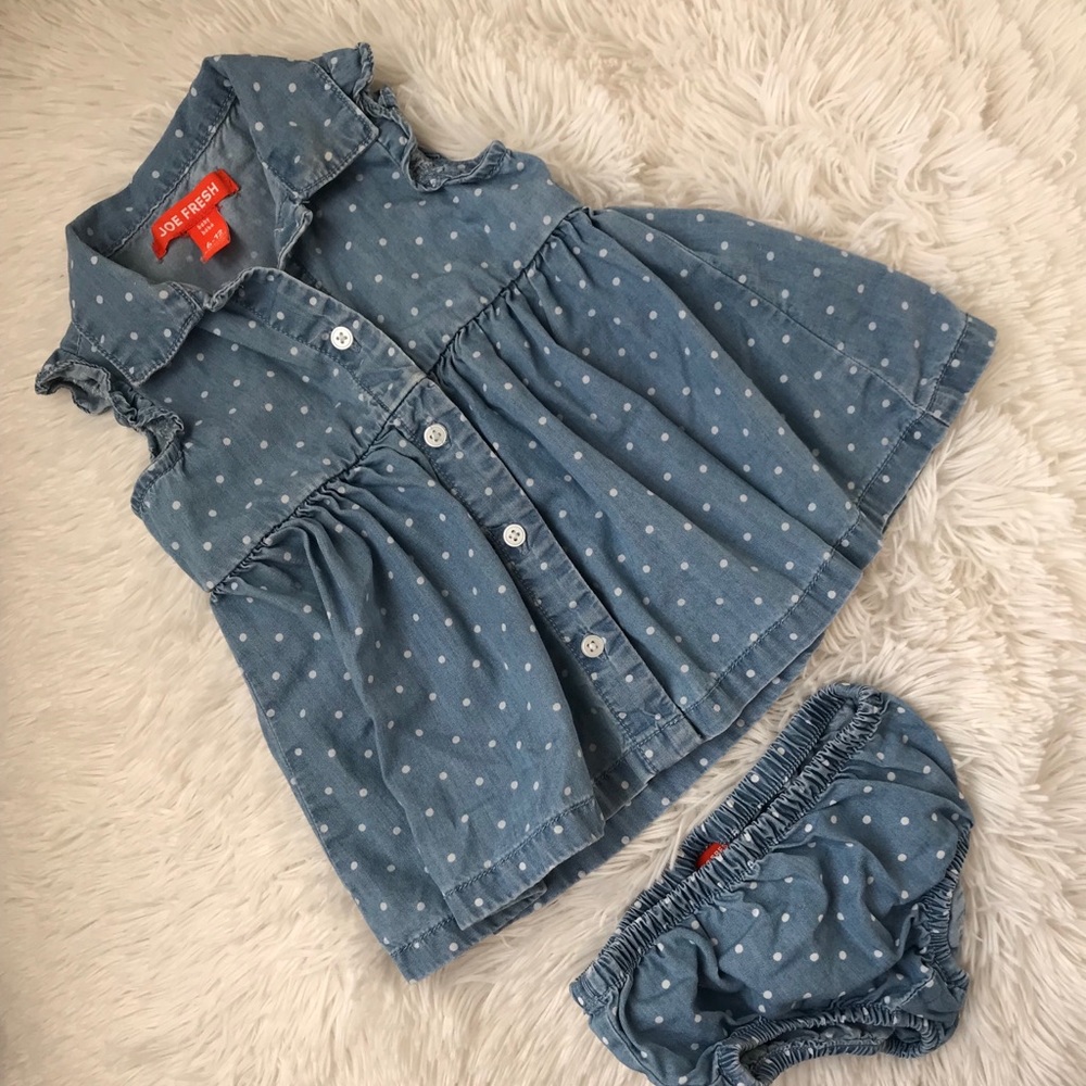 ❌Sold❌🎈Joe Fresh Baby Girl Denim Dress🎈🍭